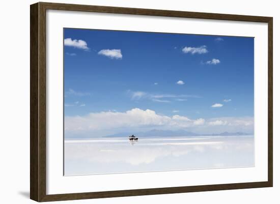 4Wd in the Moiddle of Salar De Uyuni, Salt Flat in Bolivia-zanskar-Framed Photographic Print