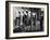 5 Models Wearing Fashionable Dress Suits at a Race Track Betting Window, at Roosevelt Raceway-Nina Leen-Framed Photographic Print