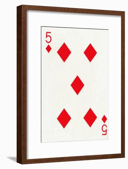 5 of Diamonds from a deck of Goodall & Son Ltd. playing cards, c1940-Unknown-Framed Giclee Print