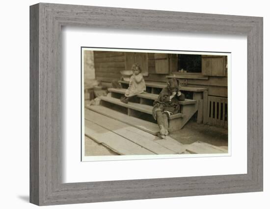 5 Year Old Olga Schubert Began Work About 5:00 A.M. Helping Her Mother in the Biloxi Canning Factor-Lewis Wickes Hine-Framed Photographic Print