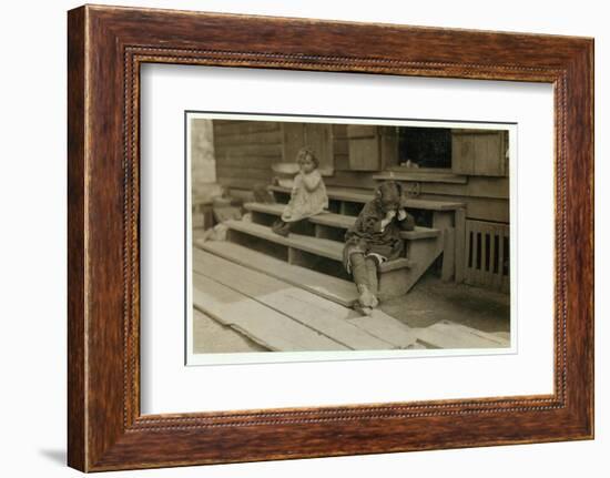 5 Year Old Olga Schubert Began Work About 5:00 A.M. Helping Her Mother in the Biloxi Canning Factor-Lewis Wickes Hine-Framed Photographic Print