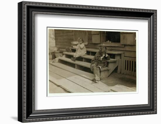 5 Year Old Olga Schubert Began Work About 5:00 A.M. Helping Her Mother in the Biloxi Canning Factor-Lewis Wickes Hine-Framed Photographic Print