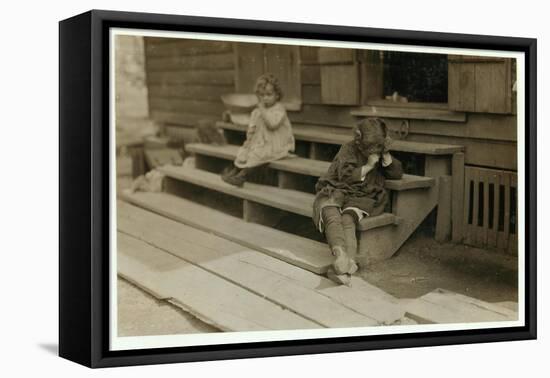 5 Year Old Olga Schubert Began Work About 5:00 A.M. Helping Her Mother in the Biloxi Canning Factor-Lewis Wickes Hine-Framed Premier Image Canvas