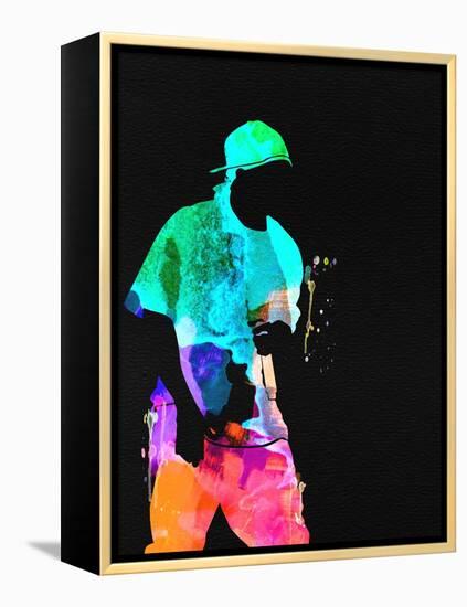 50 Cent Watercolor-Lana Feldman-Framed Stretched Canvas