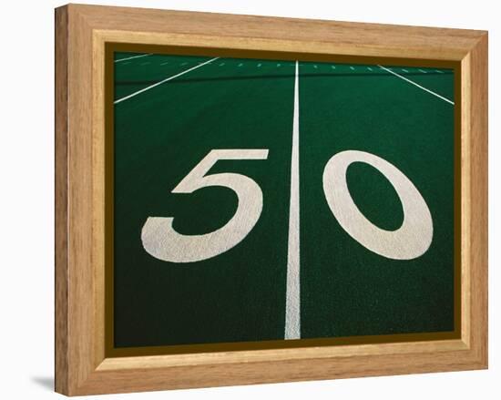 50-Yard Line of Football Field-Joseph Sohm-Framed Premier Image Canvas