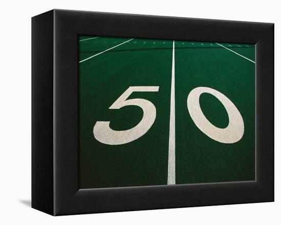 50-Yard Line of Football Field-Joseph Sohm-Framed Premier Image Canvas