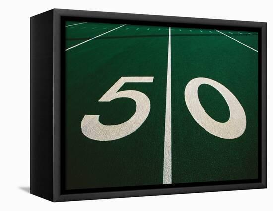 50-Yard Line of Football Field-Joseph Sohm-Framed Premier Image Canvas