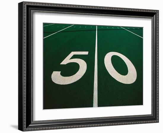 50-Yard Line of Football Field-Joseph Sohm-Framed Photographic Print