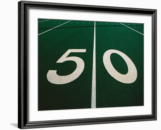 50-Yard Line of Football Field-Joseph Sohm-Framed Photographic Print