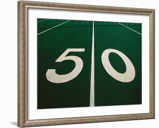 50-Yard Line of Football Field-Joseph Sohm-Framed Photographic Print