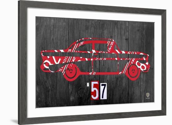 57 Chevy License Plate Art-Design Turnpike-Framed Giclee Print