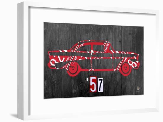 57 Chevy License Plate Art-Design Turnpike-Framed Giclee Print