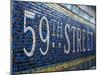 59Th Street Subway Station Sign.-Jon Hicks-Mounted Photographic Print