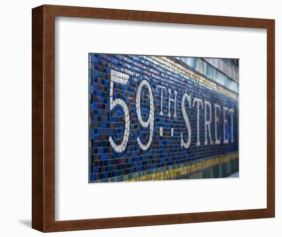 59Th Street Subway Station Sign.-Jon Hicks-Framed Photographic Print