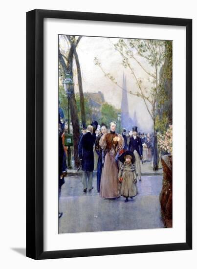 5th Avenue, Sunday, 1890-91-Childe Hassam-Framed Giclee Print