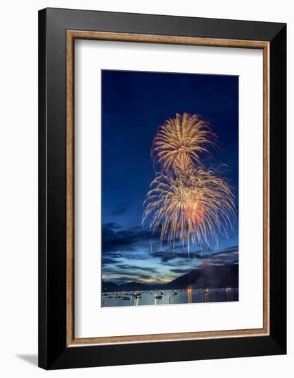 5th of July Fireworks over Whitefish Lake in Whitefish, Montana-Chuck Haney-Framed Photographic Print