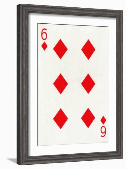 6 of Diamonds from a deck of Goodall & Son Ltd. playing cards, c1940-Unknown-Framed Giclee Print