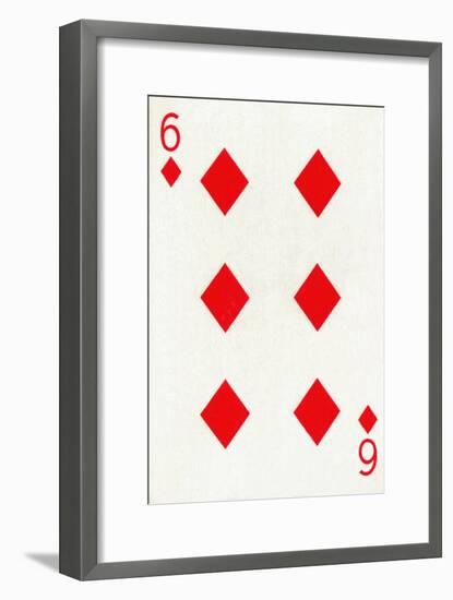 6 of Diamonds from a deck of Goodall & Son Ltd. playing cards, c1940-Unknown-Framed Giclee Print