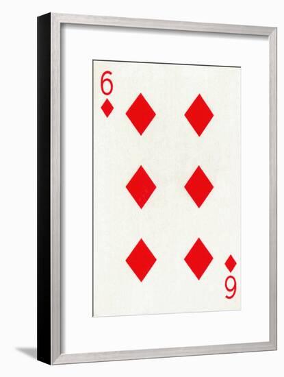 6 of Diamonds from a deck of Goodall & Son Ltd. playing cards, c1940-Unknown-Framed Giclee Print
