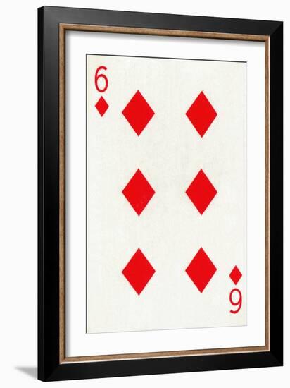 6 of Diamonds from a deck of Goodall & Son Ltd. playing cards, c1940-Unknown-Framed Giclee Print