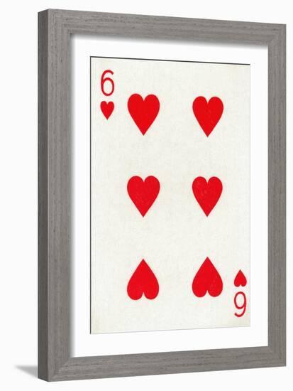 6 of Hearts from a deck of Goodall & Son Ltd. playing cards, c1940-Unknown-Framed Giclee Print