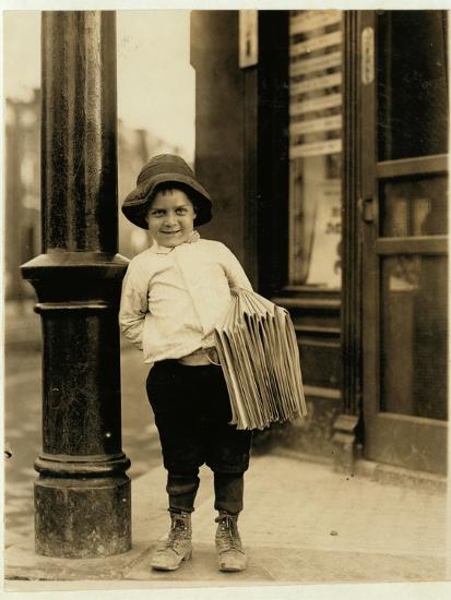 6 Year Old Newsboy Photographic Print by Lewis Wickes Hine | Art.com