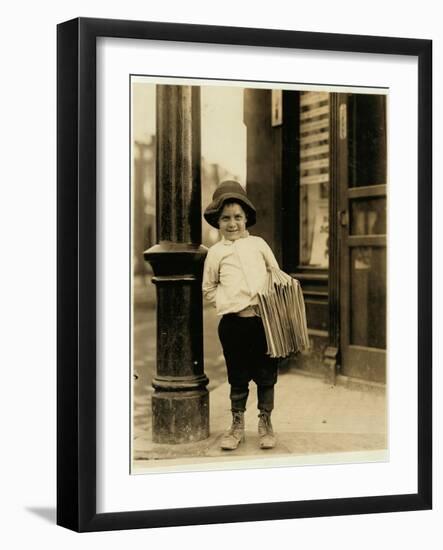 6 Year Old Newsboy-Lewis Wickes Hine-Framed Photographic Print