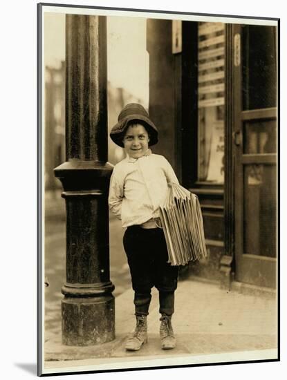 6 Year Old Newsboy-Lewis Wickes Hine-Mounted Photographic Print