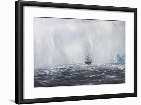 65 Degrees, 8 Minutes South, Terra Nova Meets Ice Burgs Further North Than Expected-Vincent Booth-Framed Giclee Print