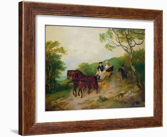 6Th Earl and Marquis of Antrim with His Wife Letitia Driving a Phaeton in Glenarm Castle Park, Ball-Francis Wheatley-Framed Giclee Print