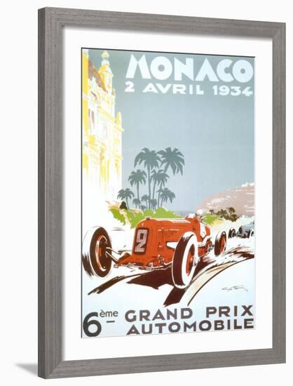 6th Grand Prix Automobile, Monaco, 1934-Geo Ham-Framed Art Print