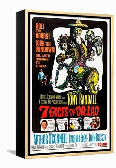 7 Faces of Dr. Lao, (aka Seven Faces of Dr. Lao), US poster, Tony Randall, 1964-null-Framed Stretched Canvas