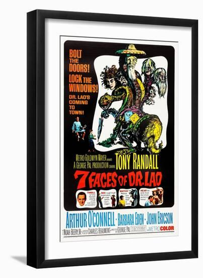 7 Faces of Dr. Lao, (aka Seven Faces of Dr. Lao), US poster, Tony Randall, 1964-null-Framed Premium Giclee Print