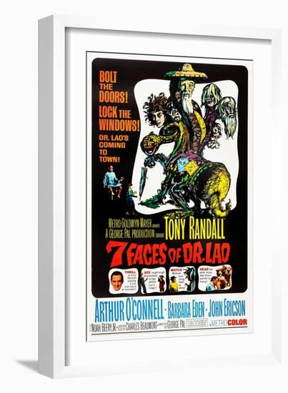 7 Faces of Dr. Lao, (aka Seven Faces of Dr. Lao), US poster, Tony Randall, 1964-null-Framed Art Print