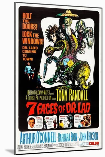 7 Faces of Dr. Lao, (aka Seven Faces of Dr. Lao), US poster, Tony Randall, 1964-null-Mounted Art Print