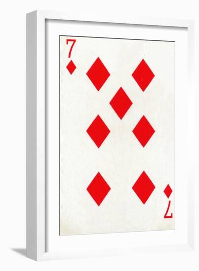 7 of Diamonds from a deck of Goodall & Son Ltd. playing cards, c1940-Unknown-Framed Giclee Print