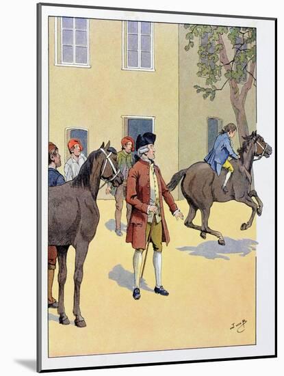 7 Year Old Napoleon Rides an Unruly Horse, 1777-Jacques de Breville-Mounted Art Print