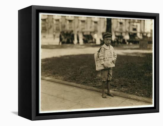 7 Year Old Newsboy Ferris in Mobile, Alabama, 1914-Lewis Wickes Hine-Framed Premier Image Canvas