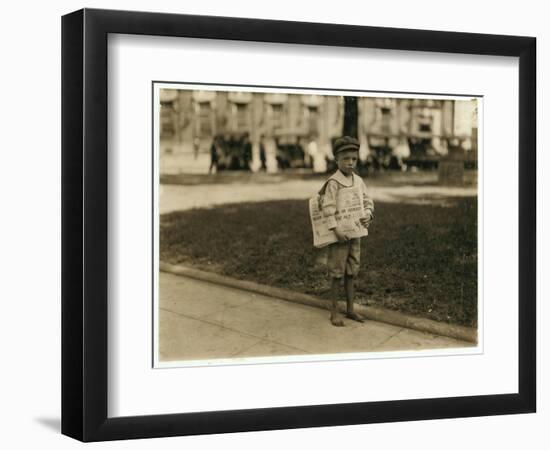 7 Year Old Newsboy Ferris in Mobile, Alabama, 1914-Lewis Wickes Hine-Framed Photographic Print