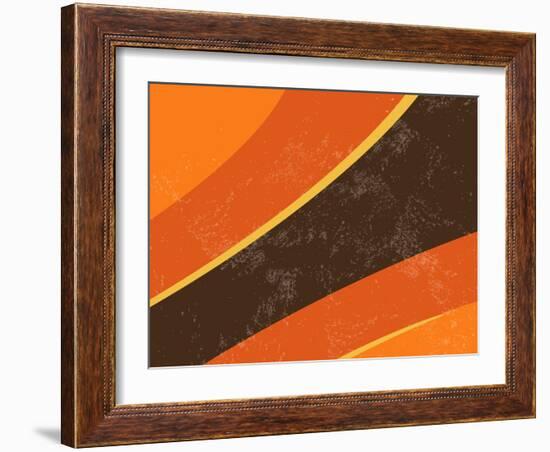 70S Retro Background - Abstract Curved Lines-one AND only-Framed Photographic Print