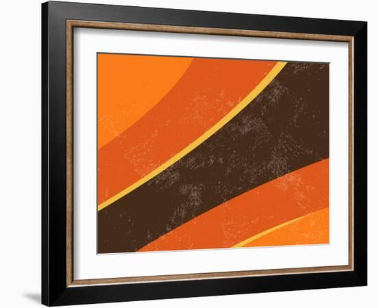 70S Retro Background - Abstract Curved Lines-one AND only-Framed Photographic Print