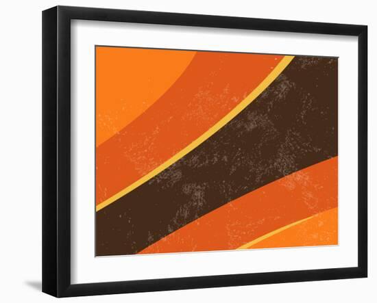 70S Retro Background - Abstract Curved Lines-one AND only-Framed Photographic Print