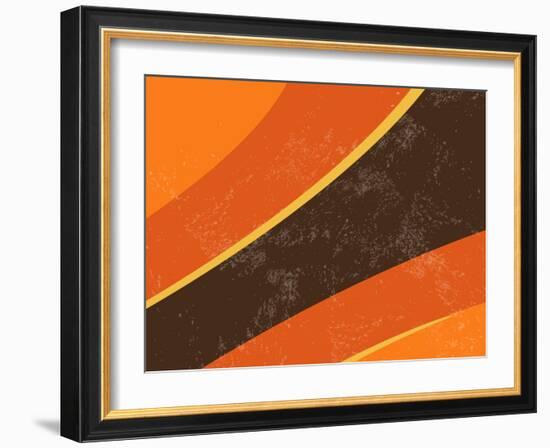 70S Retro Background - Abstract Curved Lines-one AND only-Framed Photographic Print