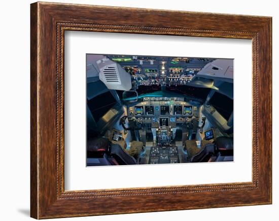 737 Next Generation flight deck-null-Framed Art Print