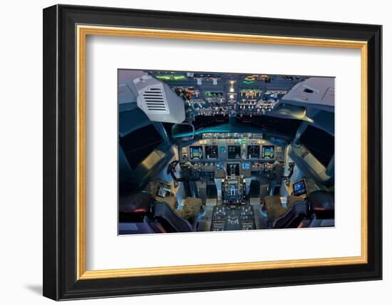 737 Next Generation flight deck-null-Framed Art Print