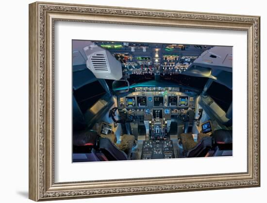 737 Next Generation flight deck-null-Framed Art Print