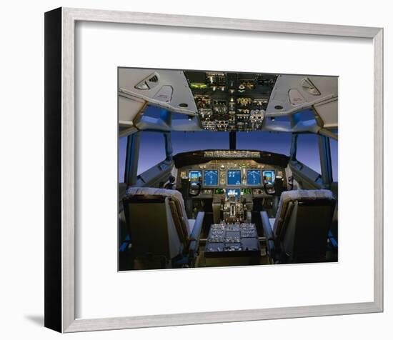 737 pilot-centered flight deck-null-Framed Premium Giclee Print