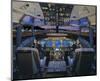 737 pilot-centered flight deck-null-Mounted Art Print
