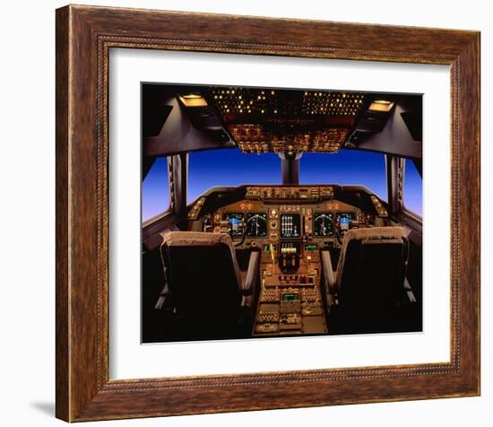 747-400 digital flight deck-null-Framed Art Print