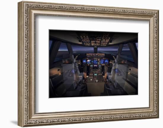 747-8 Flight Deck-null-Framed Art Print